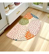 KIMODE Half Circle Kitchen Mats for Floor Cushioned Anti Fatigue,Semi Round Boho Kitchen Rug Non ...