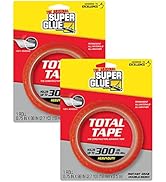 Super Glue 11710606 Mounting Construction Adhesive Tape.75-Inch x 98-Inch, transparent with red l...