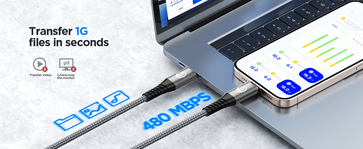 USBC to USBC 100W [10ft/2 Pack] USB C to USB C Fast Charging Cable Braided C to C Charger Cord 5A