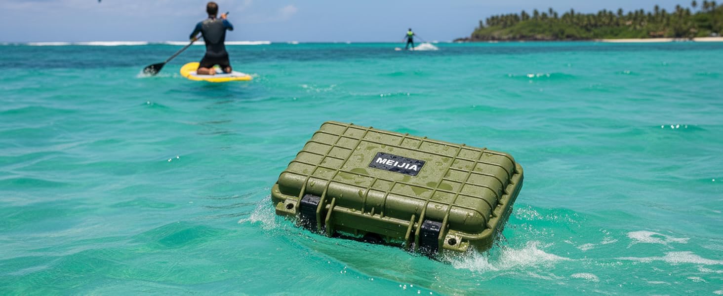 Green small hard case with foam