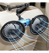 Rechargeable Car Fan for Backseat Kids Baby, Battery Powered USB car seat Fans with w/LED Display...