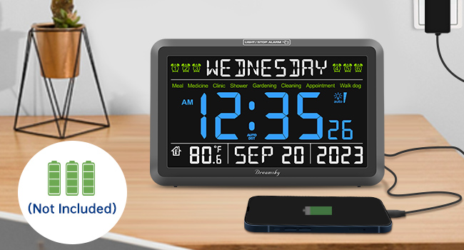 digital clock with date