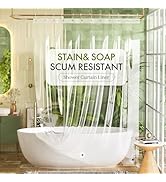 Bathway Shower Curtain Liner, Clear Shower Curtain Liner Plastic 72x96 Extra Long PEVA Waterproof...