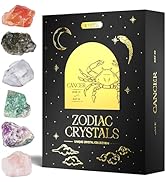 Wyspell Cancer Crystal Set - 6 Raw Cancer Crystals and Healing Stones - Cancer Zodiac Gifts for W...