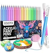 Acrylic Gel Pens, 24 Colors Adult Coloring Paint Pen, 1.0 Fine Tip Muticolor Marker Art Set for B...