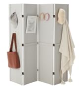 Haddockway 4 Panel Pegboard Display 5 Ft Folding Privacy Screen Wood Room Divider Portable Freest...