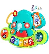Baby Piano Toy 6 to 12 Months Elephant Light Up Music Baby Toys for 6 9 12 18 Months Early Learni...