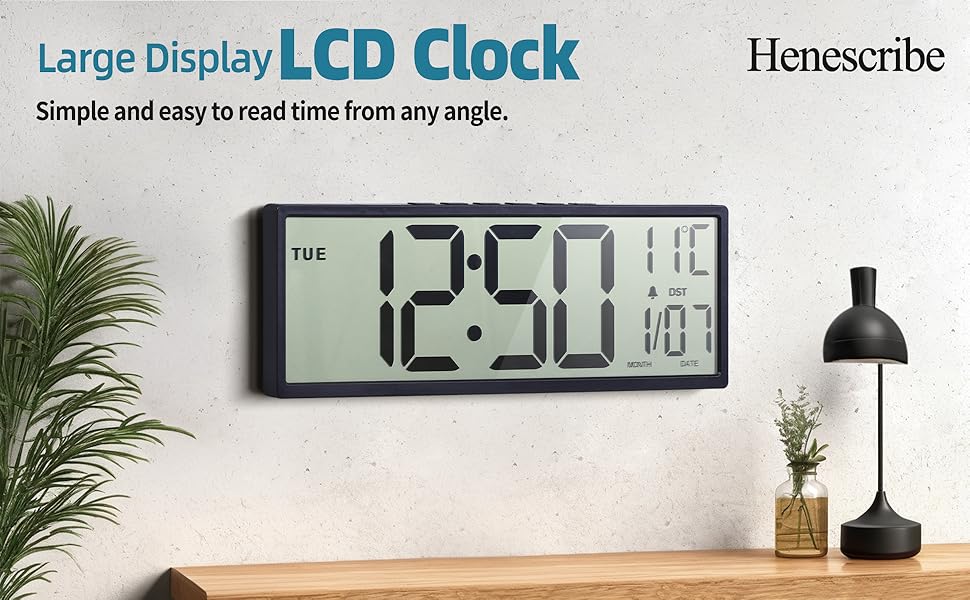 LOGO large display LCD wall clock