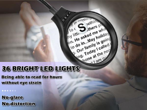 10X 30X Large Floor Magnifying Glass with Light and Stand