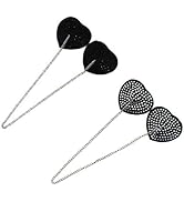 Amamcy 2 Pairs Sparkle Rhinestone Sexy Nipple Cover with Metal Chain Reusable Self-Adhesive Breas...