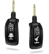 V6 UHF Wireless Guitar Transmitter Receiver System Rechargeable, 24-bit/48KHz Audio, 164FT Range,...