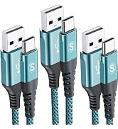 sweguard USB Type C Charger Cable [3-Pack,10ft+6.6ft+3.3ft] iPhone 16 Charger Nylon Braided Cord ...