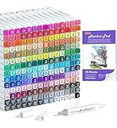 Shuttle Art 205 Colors Dual Tip Alcohol Markers, 204 Colors Permanent Marker Plus 1 Blender 1 Mar...