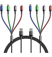 Multi Charging Cable, [10ft 2Pack] Fast Multi Charger Cable Braided 4 in 1 Multiple USB Cable Uni...
