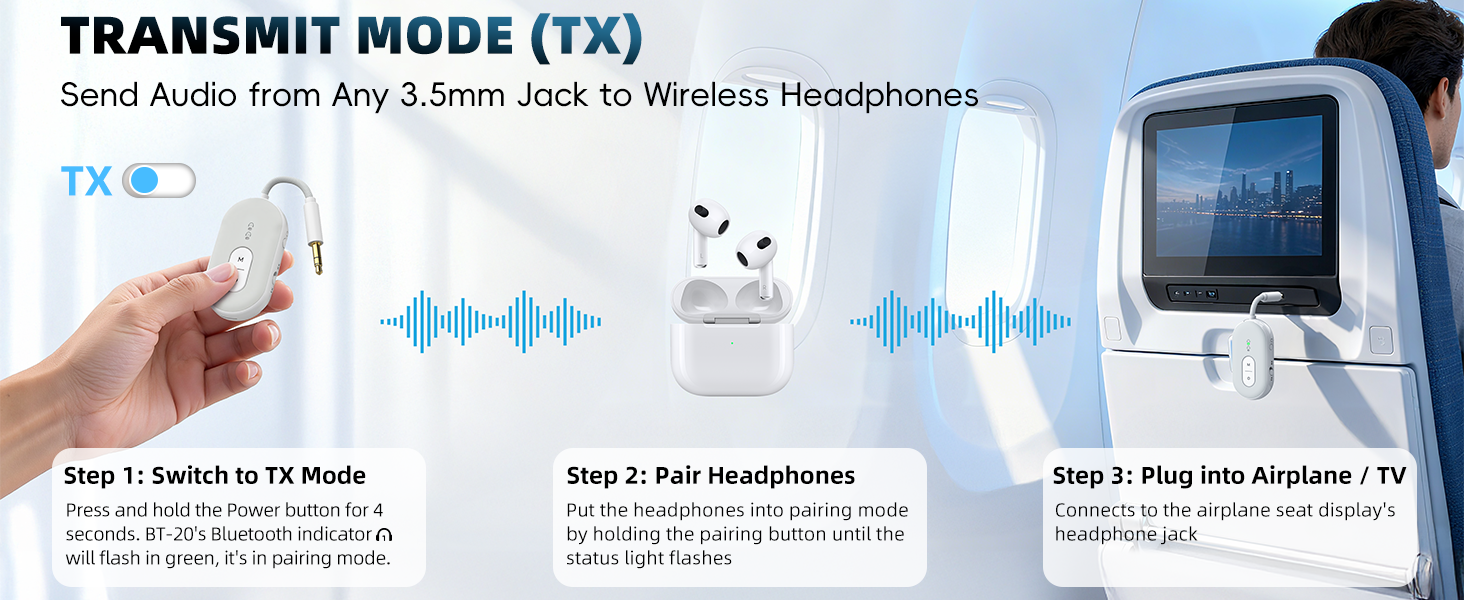 bluetooth transmitter receiver bluetooth transmitter for airplane bluetooth headphone adapter