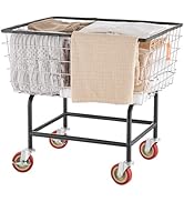 VEVOR Wire Laundry Cart, 2.8Bushel Wire Laundry Basket with Wheels, 26.7''x21.7''x26.4'' Commerci...