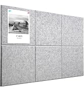 Large Cork Board Alternative 36" X 24" Bulletin Board - 6 Pack Removable Felt Wall Tiles with 15 ...