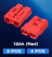 furwishlisting Anderson Connector 120A 600V Battery Quick Connect/Disconnect for 2-6 AWG Cables, ...
