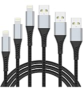 Lightning Cable 2FT iPhone Charger Cable [3Pack] 2 Foot iPhone Charging Cord Fast Charging Braide...