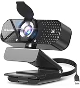 TRAUSI 2K HD Webcam with Wide Angle Lens, Privacy Cover,Auto Light Correction and Noise-Canceling...