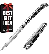 Grand Way Pocket Knife for Men - 4 inch Slim Folding Knife with Back Lock - Cool Design Resin Han...