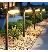 Ahaorigin 8 Pack Solar Pathway Lights Outdoor, 12 Brighter LED Solar Lights Outdoor Waterproof, U...