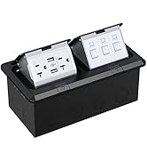 WEBANG Dual Pop-Up Floor Box Electrical Kit, 20 Amp Stainless Steel USB TR Receptacle Outlet, 3-P...