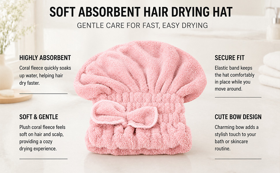 Microfiber Hair Towel Cap