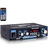 AK35 200W Stereo Audio Amplifier Bluetooth 5.0, 2.0 Channel Stereo Amplifier Receiver with Bass &amp;...
