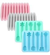 Heygueo 4 Pcs Crayon Molds Silicone Oven Safe,Reusable Crayon Mold,3D Molds Silicone Machine,10 C...