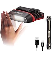 SUNREI Motion Sensor Headlamp Flashlight with 150 Lumen and 600 mAh Clip on Hat Light, Red Flicke...