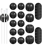 16Pack Black Desk Cable Management,Adjustable Cord Organizer Cable Clips,Cable Organizer for Cord...