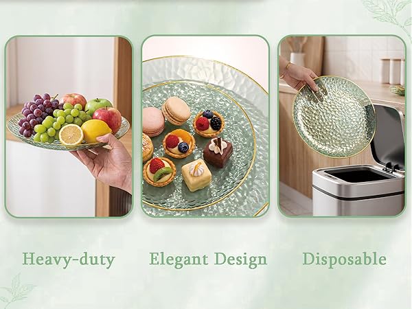 green disposable plates
