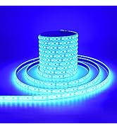 YM E-Bright Blue Led Strip Lights 16.4Ft for Bedroom Home Kitchen Boat Marine Indoor Outdoor IP68...