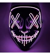 Halloween Led Masks for Adults, Scary Led Light Up Mask, Masquerade Cosplay Mask