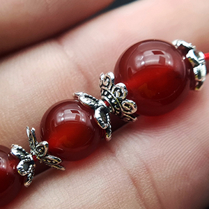 FEBSNOW antique silver bead caps
