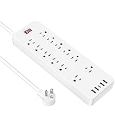 Power Strip, HITRENDS Surge Protector with 12 Outlets and 4 USB Ports (5V/2.4A) &amp; 1 USB-C Port (5...