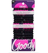 Goody Ouchless Forever Hair Elastics, 10 Ct, Black, Damage-Free Bands, 3X Stronger Elastic Ties, ...