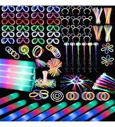 272 PCs Glow Party Supplies, 24 Foam Glow Sticks, 24 LED Glasses and 200 Glow Sticks & Bracelets,...