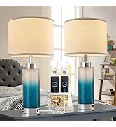 bdayanx Modern Glass Table Lamps, 3-Way Dimmable Touch Control Bedroom Lamps for Nightstands,Beds...