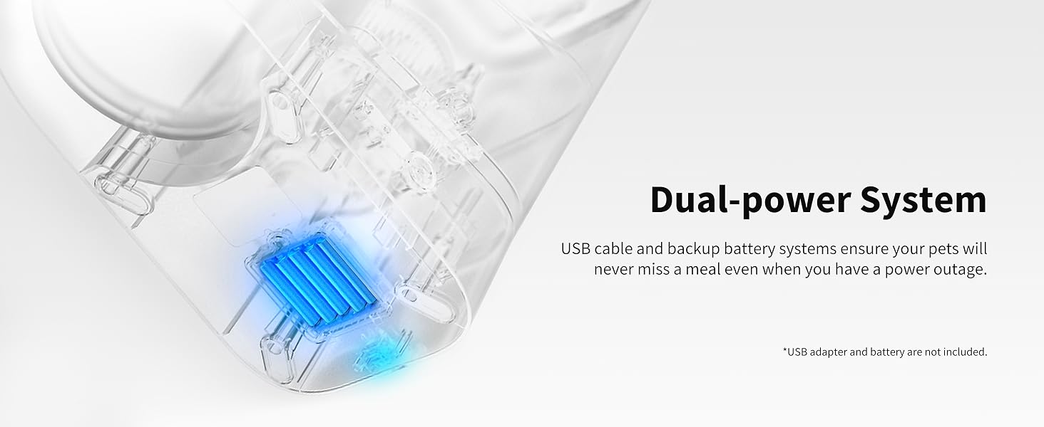 usb charged automatic pet feeder with backup battery