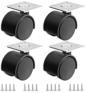 1.5 Inch Furniture Caster Wheels, Plastic Casters Set of 4, Plate Swivel Nylon Small Casters for ...