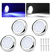 RVZONE 3inch RGBW Boat Courtesy Lights, IP68 Waterproof Stainless Steel Boat Interior Exterior De...