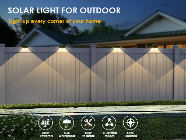 solar fence lights outdoor