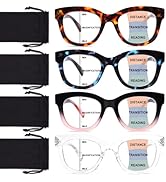 CHOFILORD Progressive Multifocus Reading Glasses for Women Men Blue Light Blocking Computer No Li...