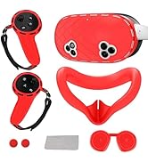 8-in-1 Silicone Cover Set for Meta Quest 3s Accessories, Juylay VR Protective Cover Accessories f...