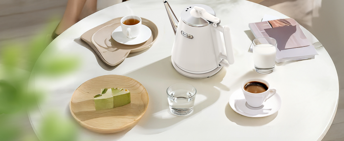Hazel Quinn 1L Pearl White Small Electric Kettle