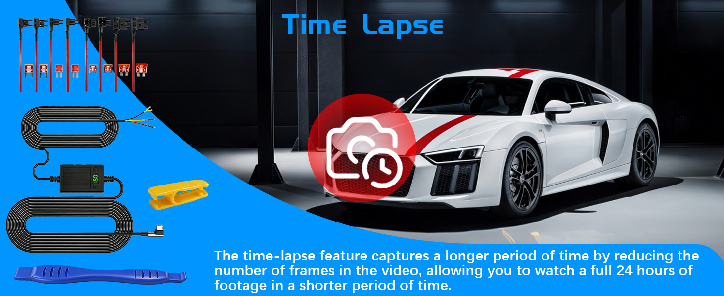 Dash cam Hardwired kit, USB-C Hardwired Cable kit, 12V-24V to 5V Hardwired Cable kit