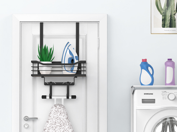 laundry room organization ironing board holder wall mount
