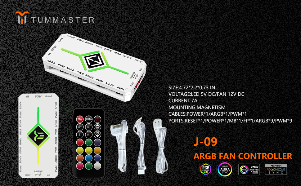 J-09(White)ARGB Fan Controller